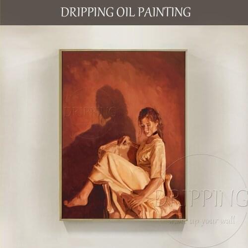 Painter Hand-painted High Quality Dancers Chaise Lady Portrait Oil Painting on Canvas Beauty Spanish Dancer Figure Oil Painting