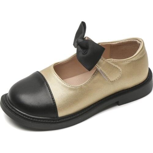 Girls' Leather Shoes 2021 Autumn New Childrens Soft Sole Bow Single Shoes Kids Shallow Mouth Cute Princess Shoes Cute Fashion