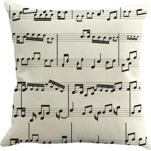 Square Linen Musical Note Printed Cushion Pillow Covers Home Decor Outdoor Pillowcase Decorative Pillow Sofa Cushion Cover
