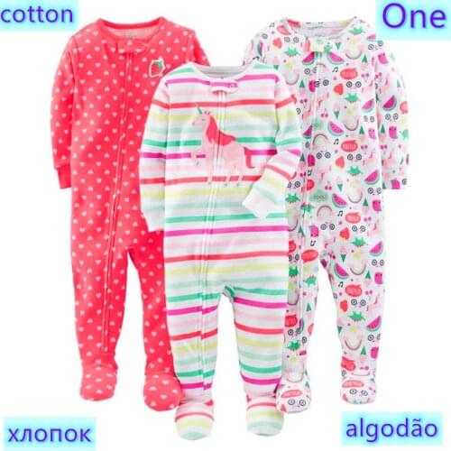 Boys and girls brand high-end cotton summer striped cartoon cotton jumpsuit
