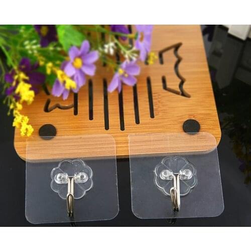 Hot 1Pc Wall Hooks Waterproof Oilproof Self Adhesive Transparent Reusable Seamless Hanging Hook for Kitchen Bathroom Office