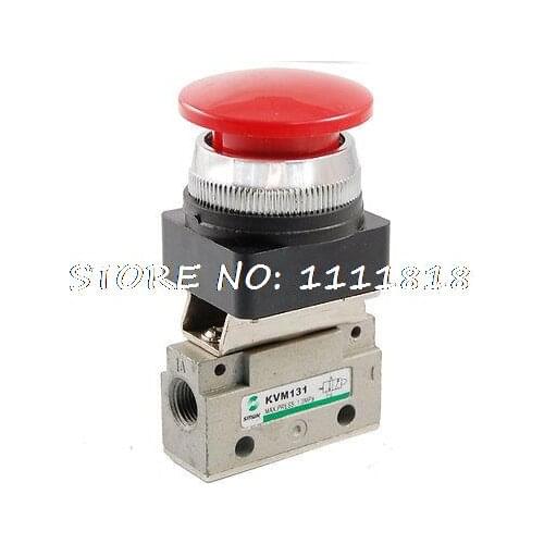 Momentary 2 Position 3 Way Mushroom Button Pneumatic Mechanical Valve