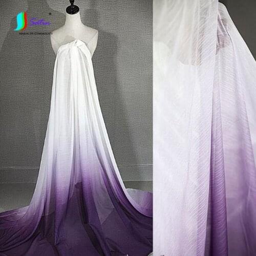 Fashion High Grade Purple Gradient Chiffon Fabric DIY Home Party Wedding Doll Dress Stage Clothes Package Decoration Soft Fabric