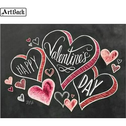 New diy 5d diamond painting heart blackboard full square round drill crystal mosaic resin home decoration painting