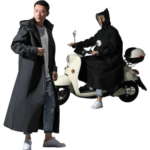 2020 Hot Sale EVA Raincoat Women Men Zipper Hooded Poncho Motorcycle Rainwear Hiking Poncho Environmental Long Rain Coat Jacket