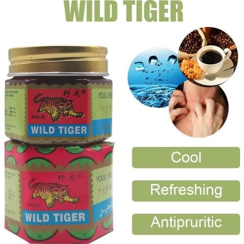 Wild Tiger Cooling Oil relieves headaches, nasal congestion, insect bites, itching, muscle aches, sprains and flatulence