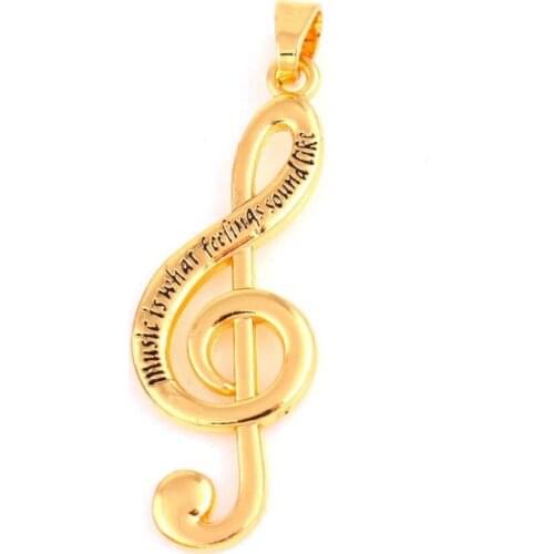 Necklace Pendant Musical Note Shape Design Music Is What Feelings Sound Like Written Vintage Charm Zinc Alloy Dropshipping