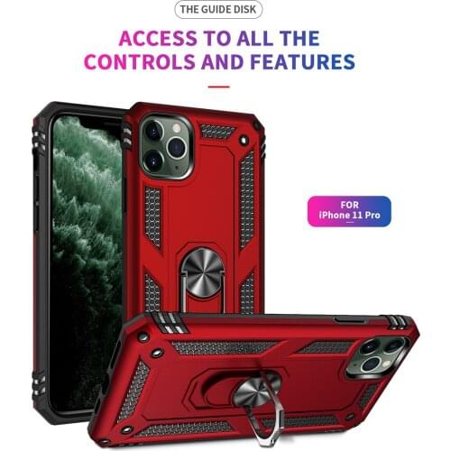 100pcs Shockproof plastic Phone Case for IPHONE 12 pro max /11 pro max/XS MAX /XR/XS/6/7/8 Plus/12 mini with kickstand ring