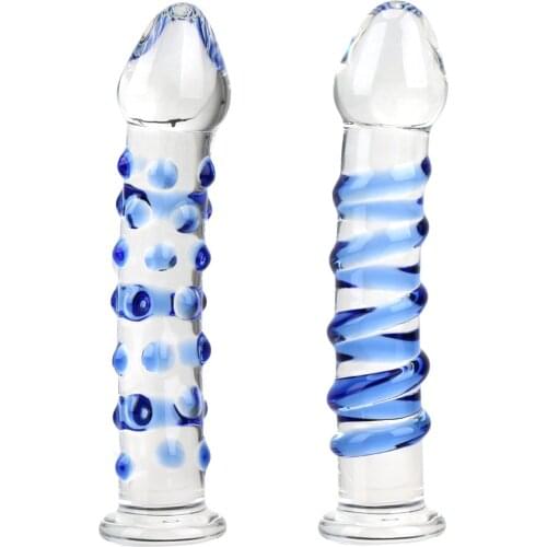 Realistic Dildo Erotic Large Penis Female Masturbator Anal Butt Plug G-spot Crystal Glass Dildos Sex toys for Woman