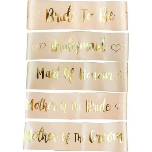 Rose Gold Team Bride To Be Hen Sash Bachelorette Party Bridal Wedding Decorations Shoulder Wedding Bride To Be Party Supplies
