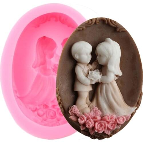 3D Craft Boy Girl Soap Silicone Mold Wedding Fondant Molds Cake Decorating Tools Chocolate Gumpaste Polymer Clay Candle Moulds
