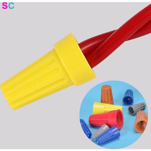 10pcs/20pcs Fast Connector Spring Cap Crimp End Terminal AWG24-7 Insulated Electrical Insert Splice Rotating Wire Connection