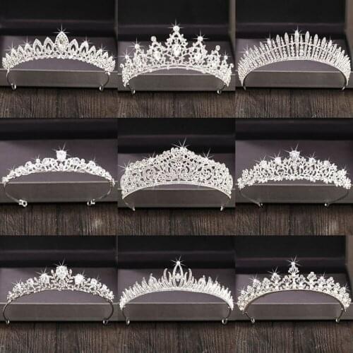Silver Color Crystal Rhinestone Crown and Tiara Wedding Hair Accessories Bridal Tiaras Hair Crown Wedding Headpiece Women Diadem