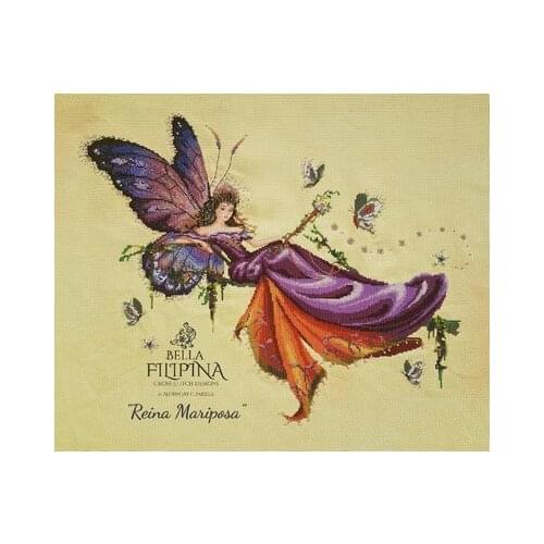 Butterfly Fairy Colorful Line with draw fabric cross-stitch cloth with beaded metal thread cross-stitch kit cross stitch kit