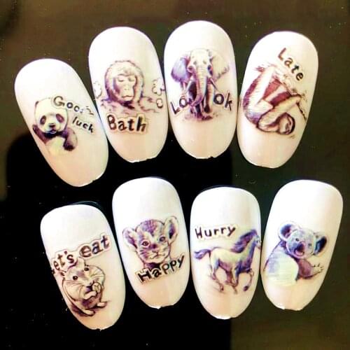 TSC-265 pencil animal series 3d nail art stickers decal template diy nail tool decorations
