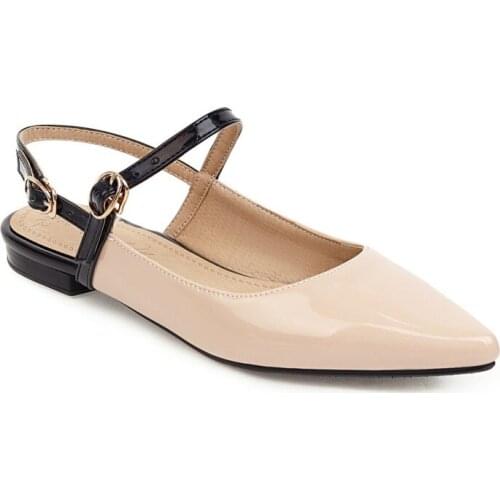 Big Size Pointed thin belt single shoes summer flat ladies women shoes woman
