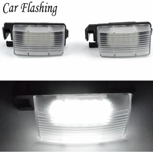 Car flashing 2Pcs Error Free 18 3528 SMD LED License Number Plate Light Lamps fit for INFINITI Nissan Skyline V36 G35 G37 350Z