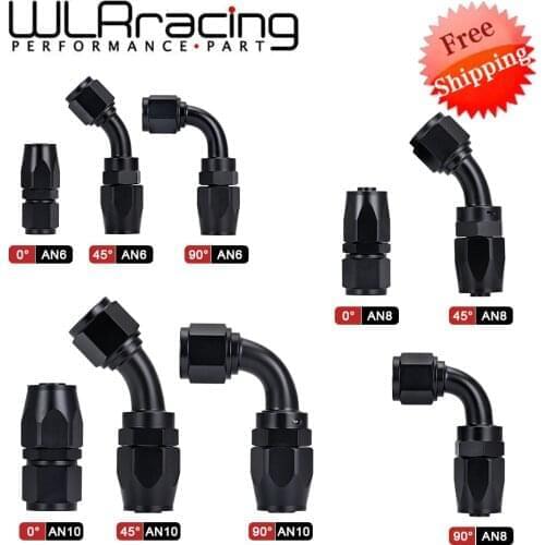 1 Pieces AN4 AN6 AN8 AN10 Straight 45 90 180 Degree Oil Fuel Swivel Hose End Fitting Oil Hose End Adaptor Kit Factory Supply