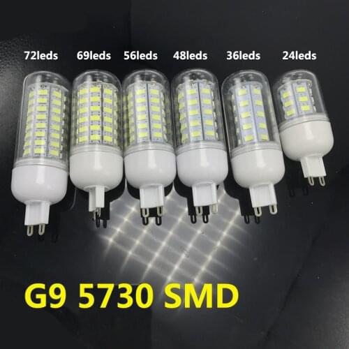10Pcs ce&rohs SMD 5730 G9 LED Lamp 5W 6W 7W 8W 10W 12W AC 220V 110V Ultra Bright LED Corn Bulb Chandelier Indoor Decoration10PCS