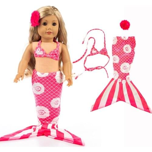 18 inch american Dolls clothes for 18" girl doll Mermaid dress babies doll Mermaid fish tail skirt