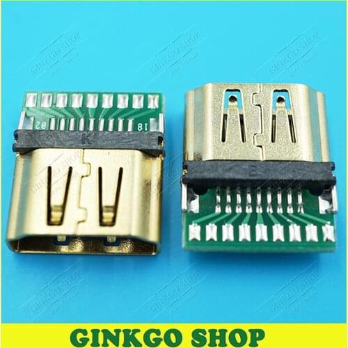 250pcs/lot 19P HDMI-compatible Female Jack Connector A Type with PCB Board HD Data Interface USB Jack