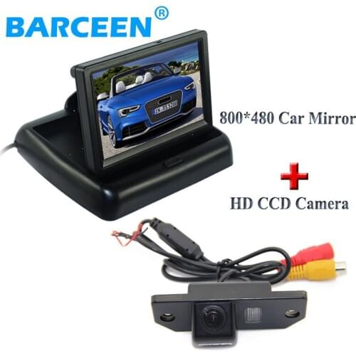 4.3" car reversing monitor lcd display wire +170 angle car parking camera for Ford Focus Sedan | C-MAX | MONDEO