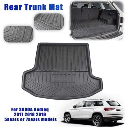 5/7 Seater Waterproof Anti Scratch Chemical Resistant Rear Car Trunk Mat Cargo Liner For SKODA Kodiaq 2017-2019