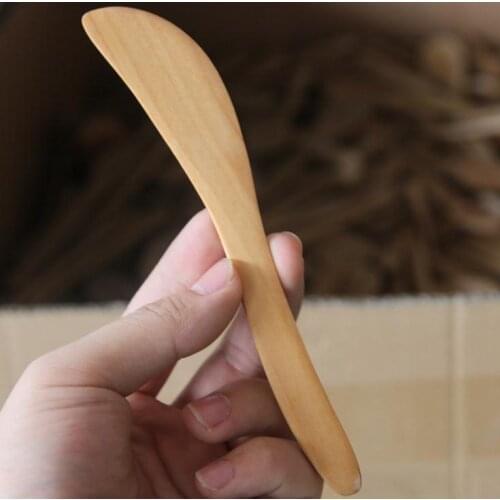 500pcs Knife Style Wooden Mask Japan Butter Knife Marmalade Dinner Knife Wood Cake Cheese Jam Spreader Tabeware SN2087