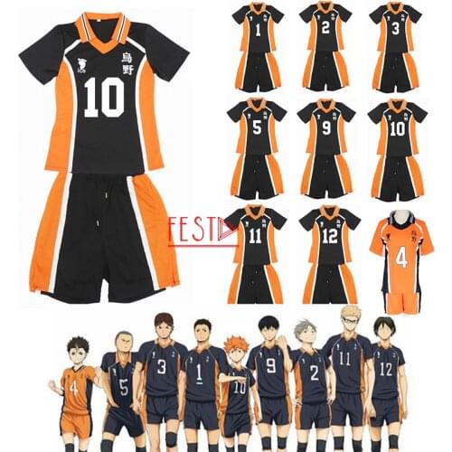 Anime Haikyuu Cosplay Costume Karasuno High School Hinata Shouyou Kageyama Tobio MSBY Volleyball Club Uniforms Sportwear T-shirt