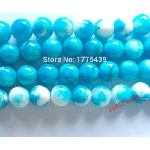 Free Shipping Natural Stone Special Blue Larimar Round Beads For Jewelry Making Strand 15" 6 8 10 12mm Pick size