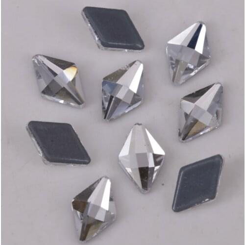 Lead Free AAA Quality 5x8mm, 6x10mm Crystal Clear Bicone Flat Back Hotfix Rhinestones / Iron On Flat Back Crystals