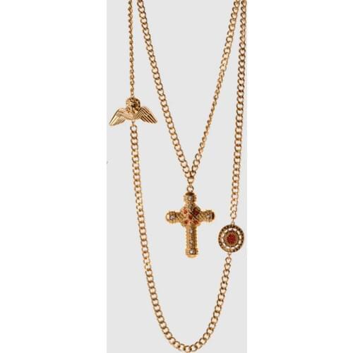 Amorita boutique vintage gold color cross necklace