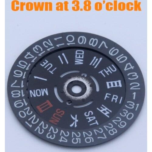 Kanji English nh36 Watch movement dial day/date wheel fit Seiko SKX007 SKX009 NH35 NH36 Movement Crown at 3.8 Man Watch Repair