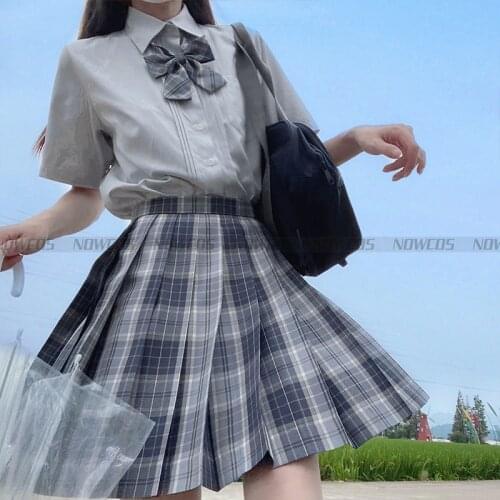 [Qing Ye] Student Girls Japanese Sweet College School JK Uniform Summer Long/ Short Sleeve Sailor Pleated Skirt Uniform Suits