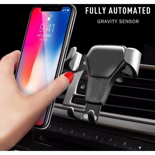 Gravity Sensor Phone Holder Car Air Vent Mount Metal Mobile Stand Smartphone GPS Support For IPhone 12 11 Xiaomi Samsung Huawei