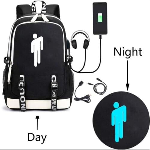 BILLIE EILISH Anti-theft Kids School Backpack With Usb Charging Port Fashion College School Bags Student Boys Bookbag