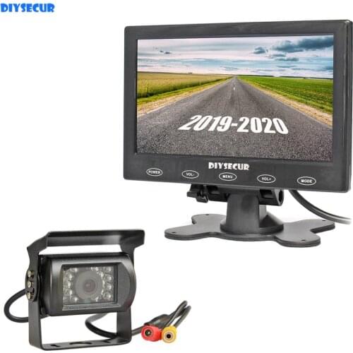 DIYKIT Reversing System 7" Touch Screen Car Monitor + IR Night Vision CCD Cameras For Trucks/ Caravans/ Buses
