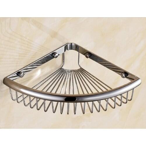 Chrome Bathroom Shelf Shower Shampoo Soap Cosmetic Shelves Bathroom Accessories Storage Organizer Rack Holder Kba710