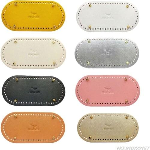 Leather Bottom Base with Pre-drilled Holes for Knitting DIY Purse Handbag Shoulder Bag N27 20 Dropshipping