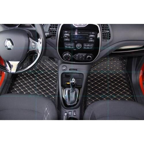 Lsrtw2017 Leather Car Floor Mats for Renault Captur Samsung QM3 2013 2014 2015 2016 2017 2018 2019 2020 2021 Accessories