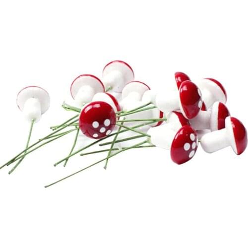 10/20pcs Mini Foam Mushroom Forest Plant Simulation Foam Small Mushroom Garden Ornament Flower Pots Bonsai Micro Landscape