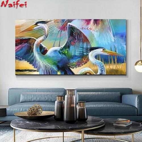 Fantasy Color Crane 3D Diamond Painting Animal Bird Cross Stitch Diamond round 5D DIY Diamond Painting Embroidery Rhinestone