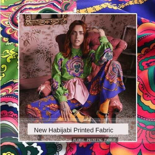 New fashion african fabric high-grade digital printing fabric G with the pattern of polyester fabric blue and green available