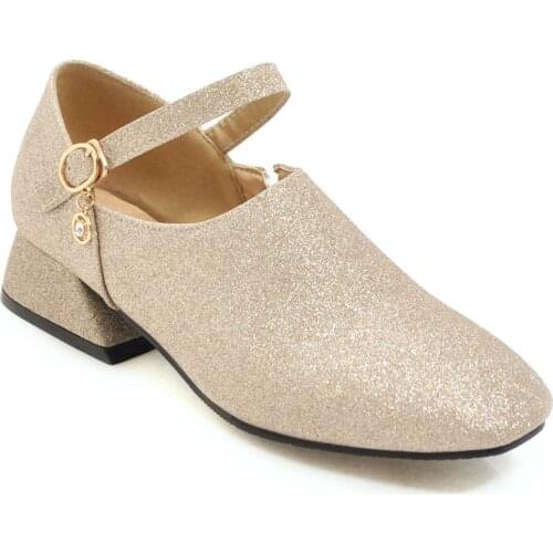 British wind 19 years early spring new comfortable with square with square head low code size 32-48 cingulate single woman shoes