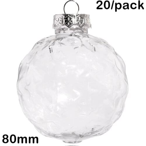 Promotion - 20 Pieces x DIY Paintable/Shatterproof Christmas Decoration Ornament, 80mm Plastic Pentagram Sphere Bauble Ball