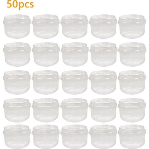 50pcs Transparent Mousse Pudding Cup High Temperature Resistant Yogurt Jelly Milk Baking Cup Food Storage Container With Lid