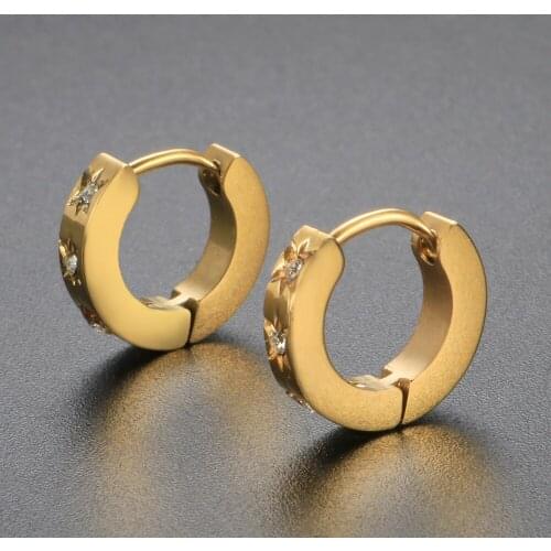 ZMFashion Meteor Earrings Woman Mens Hip Hop Simple Stainless Steel Gold Snap Hoops Earrings Jewelry Steampunk Accessories 2021