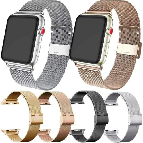 Mesh Straps For Apple Watch Series 6 SE 5 4 3 2 1 Stainless Steel Bracelet Band Loop For Iwatch 38 42mm 40 44mm Wrist Correa