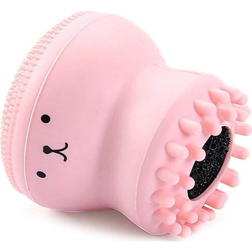 Face brush pink jellyfish silicone small octopus face brush card puff brush cleansing brush instrument Cleansing skin cleansing