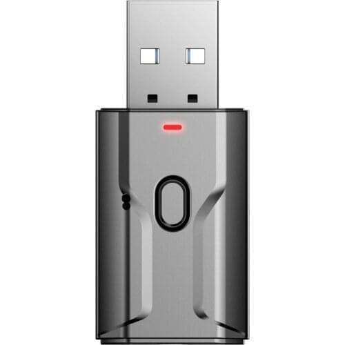 T02 Receiver Transmitter Hands-Free Bluetooth V5.0 2-in-1 Multifunctional Black USB Adapter Receiver Transmitter for Computer